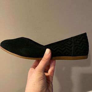 Brand New Toms Jutti Black Suede Diamond Emboss Flats